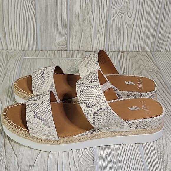 Franco Sarto Cappy Platform Slide Sandals Leather Snakeprint Womens Size 11 NEW - Picture 5 of 14